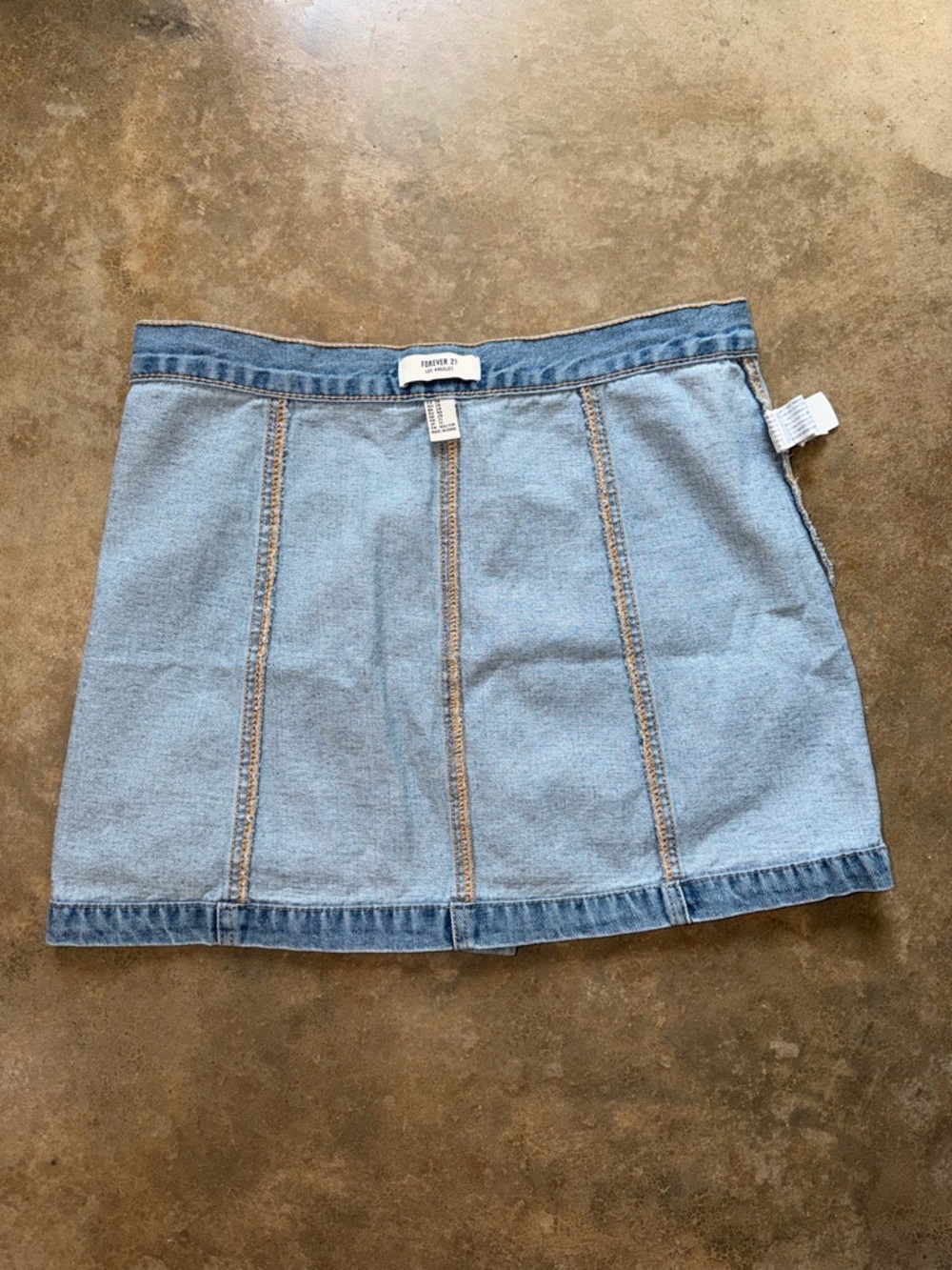 Button Front Denim Mini Skirt - Size 28 - Picture 5 of 8